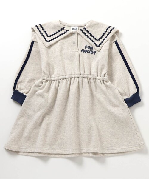 BREEZE（ブリーズ）の「【リンク】セーラー裏毛ワンピ（ワンピース・キッズ・グレー/ネイビー・80/90/100/110/120/130/140）」の9枚目の写真