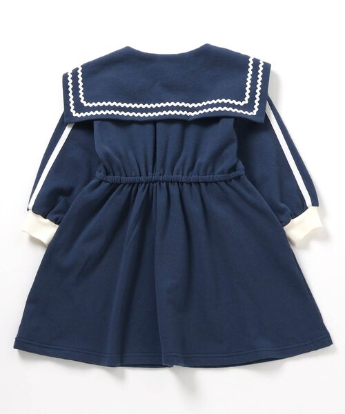 BREEZE（ブリーズ）の「【リンク】セーラー裏毛ワンピ（ワンピース・キッズ・グレー/ネイビー・80/90/100/110/120/130/140）」の16枚目の写真