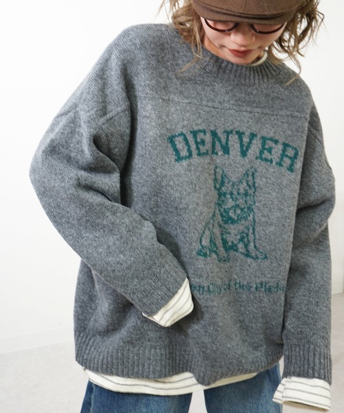 gossara（ゴサラ）の「アニマルジャガードPO（ニット/セーター・レディース・杢グレー/ブラウン/チャコール・FREE）」の3枚目の写真