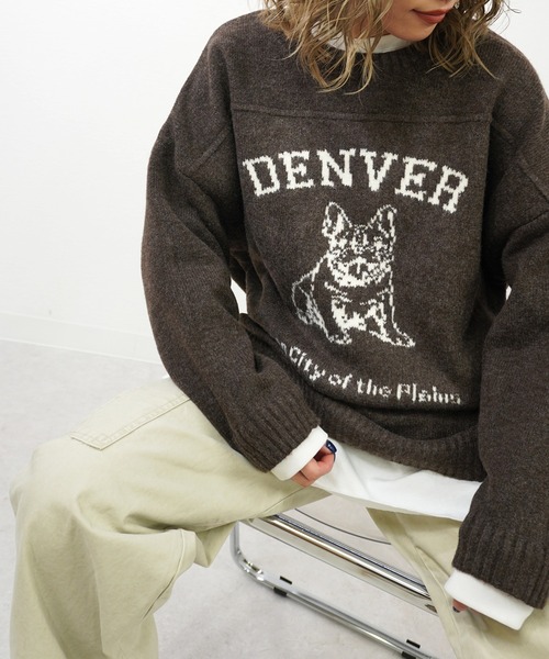 gossara（ゴサラ）の「アニマルジャガードPO（ニット/セーター・レディース・杢グレー/ブラウン/チャコール・FREE）」の5枚目の写真