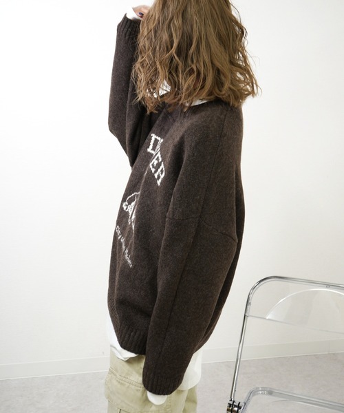 gossara（ゴサラ）の「アニマルジャガードPO（ニット/セーター・レディース・杢グレー/ブラウン/チャコール・FREE）」の7枚目の写真