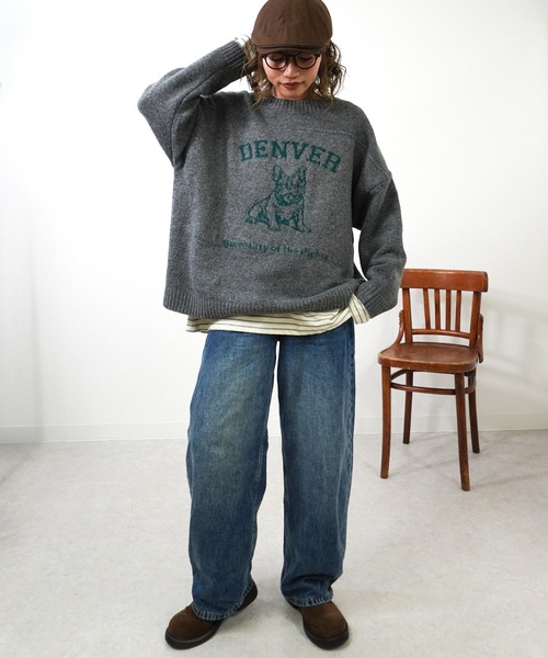 gossara（ゴサラ）の「アニマルジャガードPO（ニット/セーター・レディース・杢グレー/ブラウン/チャコール・FREE）」の10枚目の写真