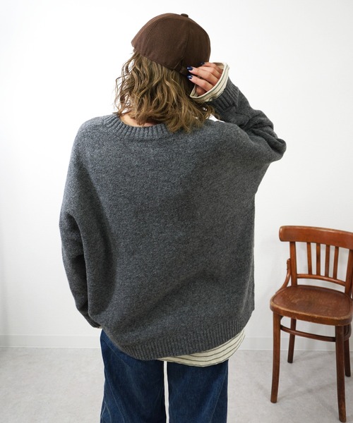 gossara（ゴサラ）の「アニマルジャガードPO（ニット/セーター・レディース・杢グレー/ブラウン/チャコール・FREE）」の12枚目の写真