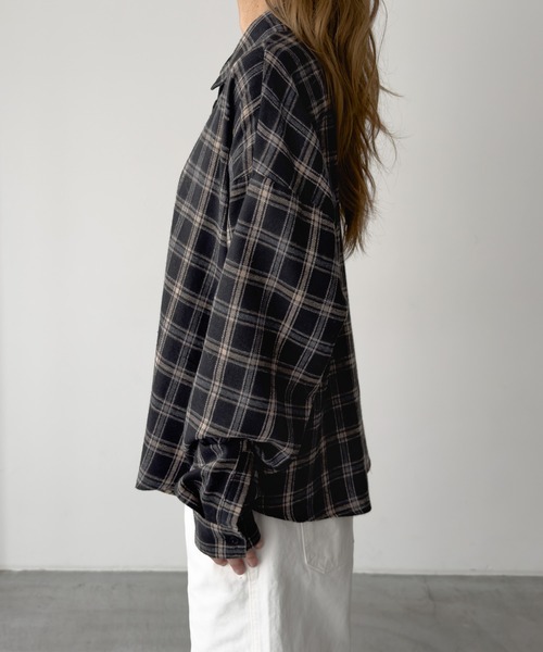 CANAL JEAN（キャナルジーン）の「El mar　ネルチェックレギュラーシャツ（シャツ/ブラウス・レディース・ブラウン/ブラック・ONE SIZE）」の11枚目の写真