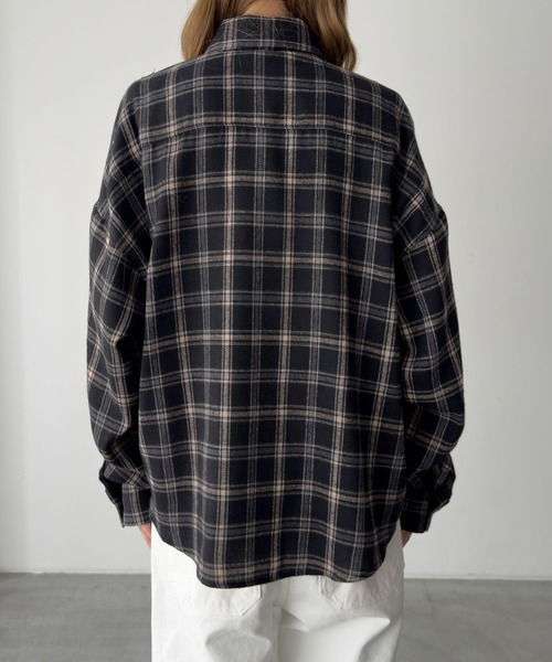 CANAL JEAN（キャナルジーン）の「El mar　ネルチェックレギュラーシャツ（シャツ/ブラウス・レディース・ブラウン/ブラック・ONE SIZE）」の12枚目の写真