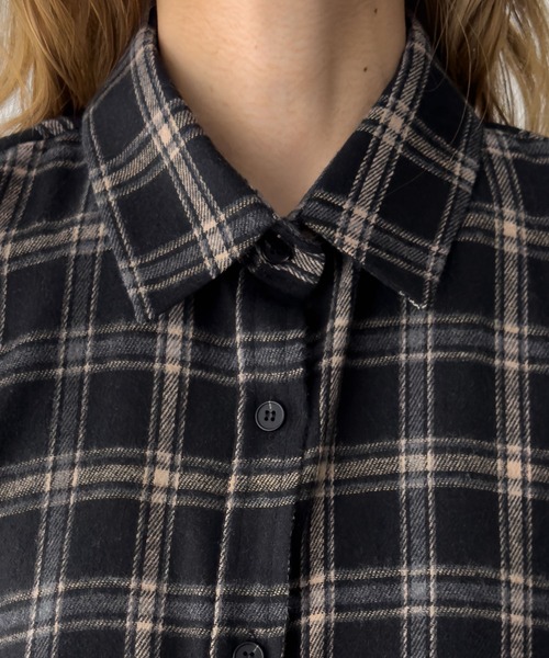 CANAL JEAN（キャナルジーン）の「El mar　ネルチェックレギュラーシャツ（シャツ/ブラウス・レディース・ブラウン/ブラック・ONE SIZE）」の13枚目の写真