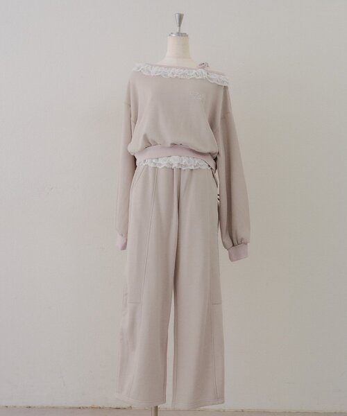 continuer de NICE CLAUP(コンティニューデナイスクラップ)の「【セットアップ対応】ラメ裏毛ワンショルプルオーバー(スウェット・レディース・ピンク/トップグレー/ブラック・MEDIUM/SMALL)」の5枚目の写真