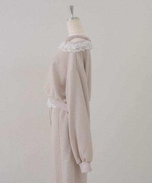 continuer de NICE CLAUP(コンティニューデナイスクラップ)の「【セットアップ対応】ラメ裏毛ワンショルプルオーバー(スウェット・レディース・ピンク/トップグレー/ブラック・MEDIUM/SMALL)」の7枚目の写真