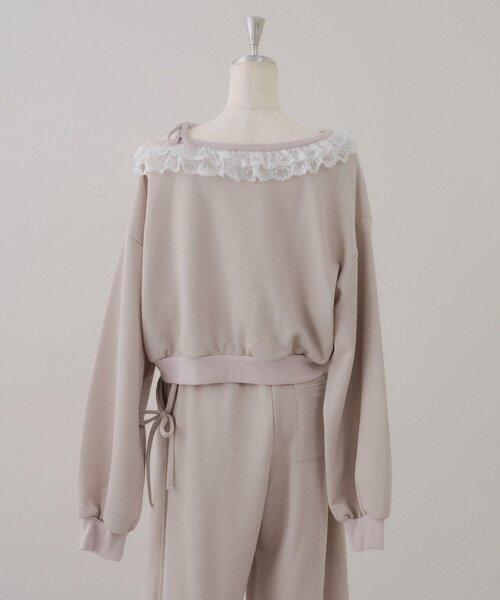 continuer de NICE CLAUP(コンティニューデナイスクラップ)の「【セットアップ対応】ラメ裏毛ワンショルプルオーバー(スウェット・レディース・ピンク/トップグレー/ブラック・MEDIUM/SMALL)」の8枚目の写真