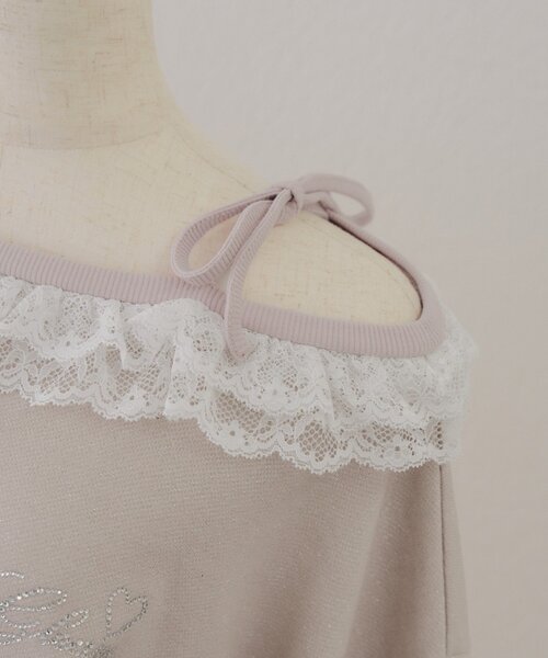 continuer de NICE CLAUP(コンティニューデナイスクラップ)の「【セットアップ対応】ラメ裏毛ワンショルプルオーバー(スウェット・レディース・ピンク/トップグレー/ブラック・MEDIUM/SMALL)」の10枚目の写真