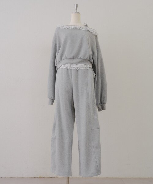 continuer de NICE CLAUP(コンティニューデナイスクラップ)の「【セットアップ対応】ラメ裏毛ワンショルプルオーバー(スウェット・レディース・ピンク/トップグレー/ブラック・MEDIUM/SMALL)」の14枚目の写真