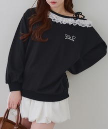 continuer de NICE CLAUP（コンティニューデナイスクラップ）の「【セットアップ対応】ラメ裏毛ワンショルプルオーバー（スウェット）」