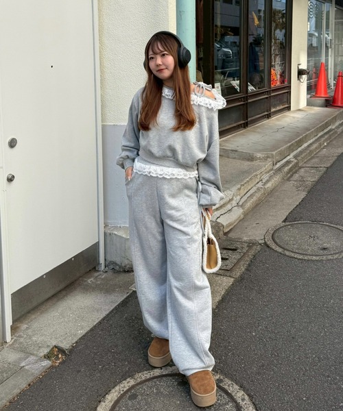 continuer de NICE CLAUP(コンティニューデナイスクラップ)の「【セットアップ対応】ラメ裏毛ワンショルプルオーバー(スウェット・レディース・ピンク/トップグレー/ブラック・MEDIUM/SMALL)」の22枚目の写真