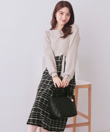 index | チェックラメジャカードニットワンピース(ワンピース)