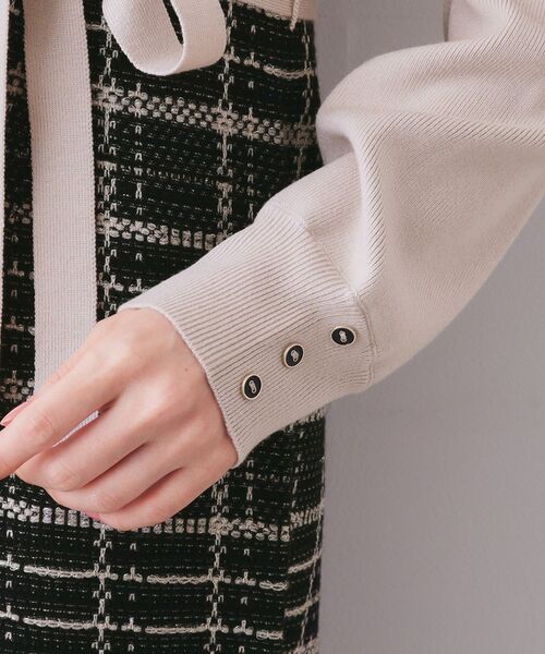 index（インデックス）の「チェックラメジャカードニットワンピース（ワンピース・レディース・ベージュ系その他7/ブラック系4/ブルー系9・38/40/36/42）」の7枚目の写真