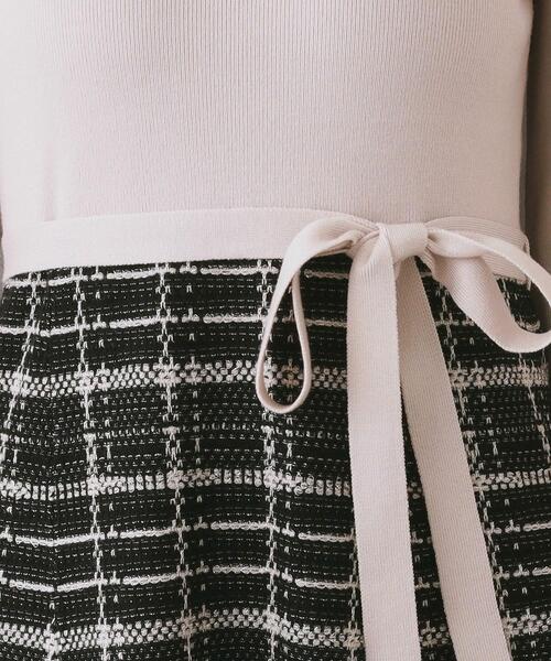 index（インデックス）の「チェックラメジャカードニットワンピース（ワンピース・レディース・ベージュ系その他7/ブラック系4/ブルー系9・38/40/36/42）」の8枚目の写真