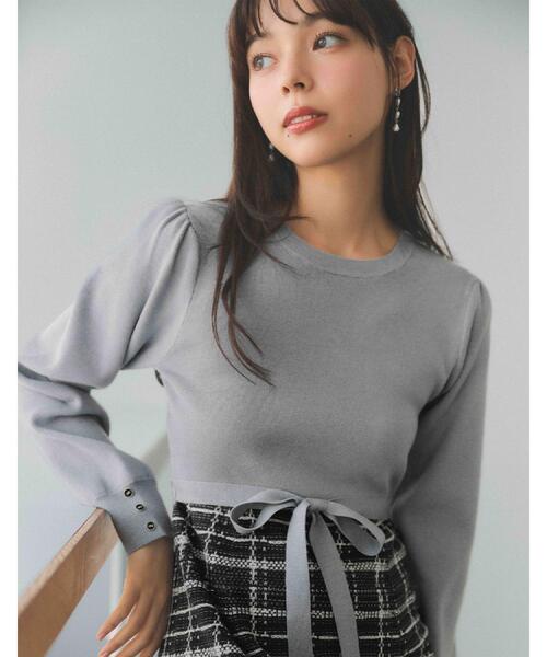 index（インデックス）の「チェックラメジャカードニットワンピース（ワンピース・レディース・ベージュ系その他7/ブラック系4/ブルー系9・38/40/36/42）」の12枚目の写真