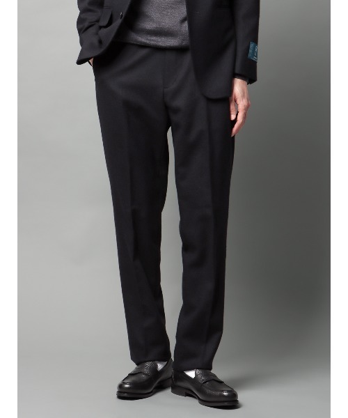 SUIT SQUARE(スーツスクエア)の「テーパードパンツ 尾州 ウールカシミヤブレンド ツイル(スラックス・メンズ・ネイビー/グレー・S/M/L/LL)」の1枚目の写真