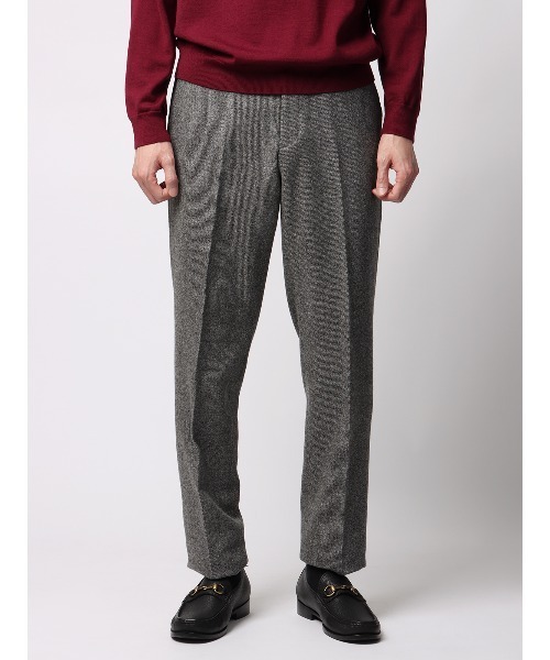 セール】テーパードパンツ 尾州 ウールカシミヤブレンド ツイル