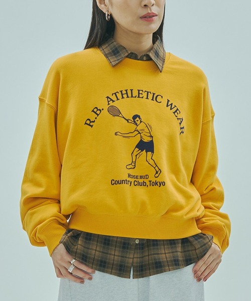 ROSE BUD（ローズバッド）の「COUNTRY CLUB L/S SWEAT（スウェット・レディース・チャコールグレー/オレンジ/ホワイト・ONE SIZE）」の3枚目の写真