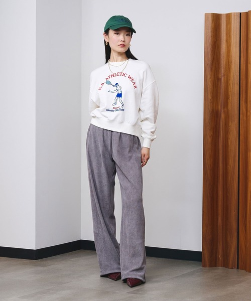 ROSE BUD（ローズバッド）の「COUNTRY CLUB L/S SWEAT（スウェット・レディース・チャコールグレー/オレンジ/ホワイト・ONE SIZE）」の7枚目の写真