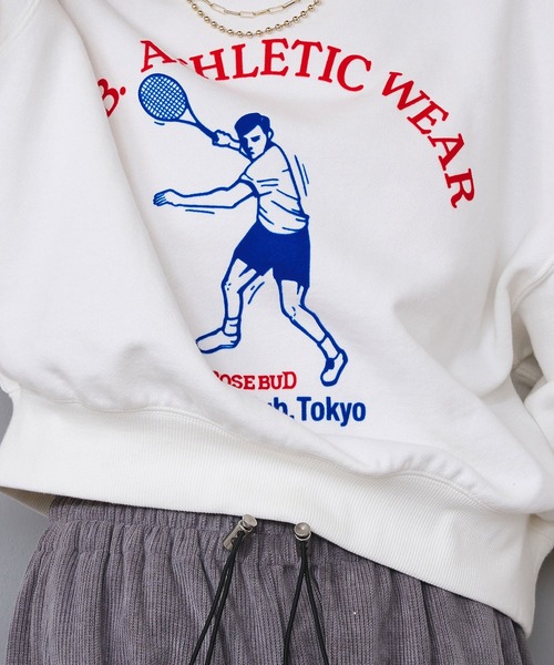 ROSE BUD（ローズバッド）の「COUNTRY CLUB L/S SWEAT（スウェット・レディース・チャコールグレー/オレンジ/ホワイト・ONE SIZE）」の12枚目の写真