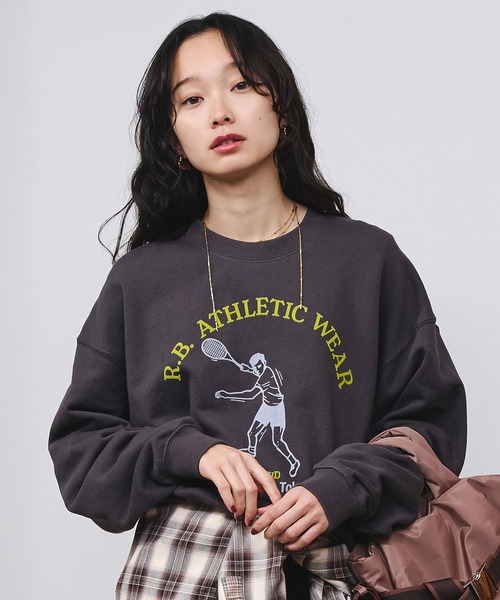 ROSE BUD（ローズバッド）の「COUNTRY CLUB L/S SWEAT（スウェット・レディース・チャコールグレー/オレンジ/ホワイト・ONE SIZE）」の13枚目の写真