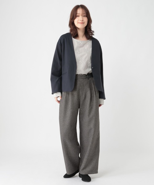 studio CLIP（スタディオクリップ）の「2タックワイドストレートパンツ[プチ・プラスサイズあり]《オケージョン2026SS》（スラックス・レディース・ブラック/ベージュ系その他/グレー系その他・XXX-LARGE/XX-LARGE/X-LARGE/LARGE/MEDIUM/PL/PM）」の5枚目の写真