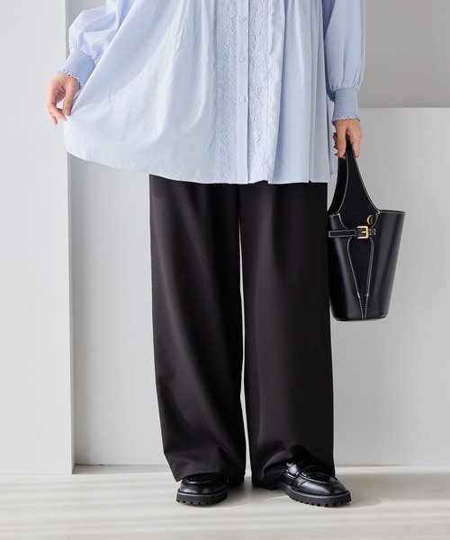 studio CLIP（スタディオクリップ）の「2タックワイドストレートパンツ[プチ・プラスサイズあり]《オケージョン2026SS》（スラックス・レディース・ブラック/ベージュ系その他/グレー系その他・XXX-LARGE/XX-LARGE/X-LARGE/LARGE/MEDIUM/PL/PM）」の8枚目の写真
