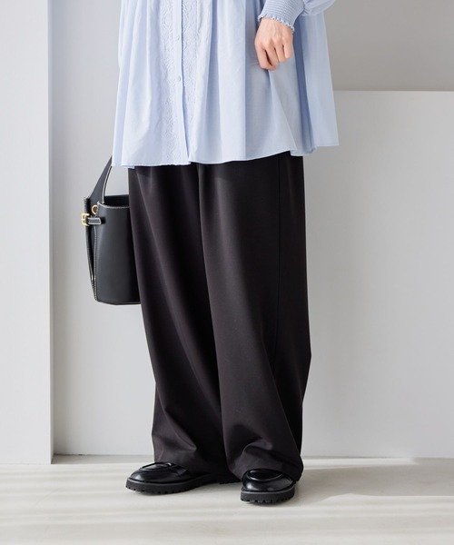 studio CLIP（スタディオクリップ）の「2タックワイドストレートパンツ[プチ・プラスサイズあり]《オケージョン2026SS》（スラックス・レディース・ブラック/ベージュ系その他/グレー系その他・XXX-LARGE/XX-LARGE/X-LARGE/LARGE/MEDIUM/PL/PM）」の9枚目の写真
