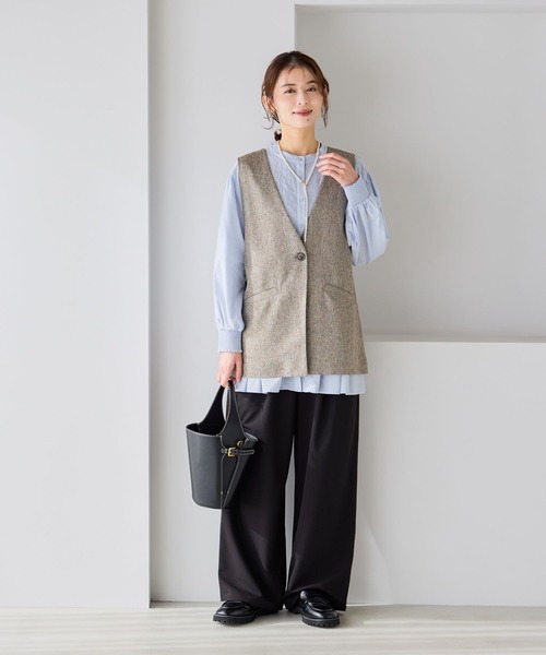 studio CLIP（スタディオクリップ）の「2タックワイドストレートパンツ[プチ・プラスサイズあり]《オケージョン2026SS》（スラックス・レディース・ブラック/ベージュ系その他/グレー系その他・XXX-LARGE/XX-LARGE/X-LARGE/LARGE/MEDIUM/PL/PM）」の12枚目の写真