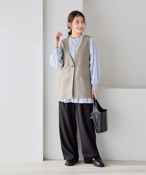 studio CLIP（スタディオクリップ）の「2タックワイドストレートパンツ[プチ・プラスサイズあり]《オケージョン2026SS》（スラックス・レディース・ブラック/ベージュ系その他/グレー系その他・XXX-LARGE/XX-LARGE/X-LARGE/LARGE/MEDIUM/PL/PM）」の13枚目の写真