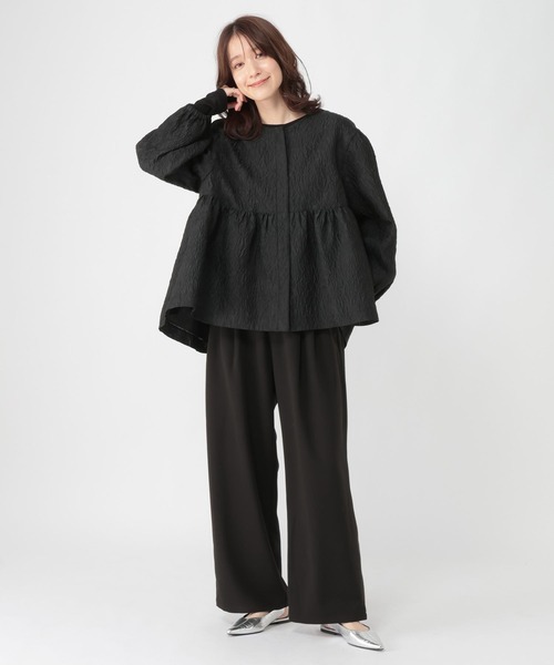 studio CLIP（スタディオクリップ）の「2タックワイドストレートパンツ[プチ・プラスサイズあり]《オケージョン2026SS》（スラックス・レディース・ブラック/ベージュ系その他/グレー系その他・XXX-LARGE/XX-LARGE/X-LARGE/LARGE/MEDIUM/PL/PM）」の19枚目の写真