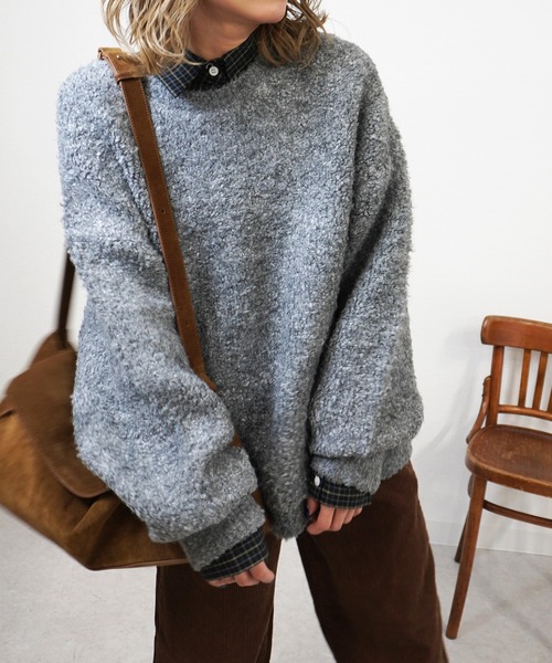 gossara(ゴサラ)の「ブークレーチュニックPO(ニット/セーター・レディース・グレー/ブラック/アイボリー・FREE)」の3枚目の写真