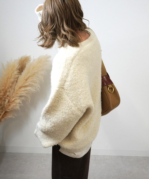 gossara(ゴサラ)の「ブークレーチュニックPO(ニット/セーター・レディース・グレー/ブラック/アイボリー・FREE)」の7枚目の写真