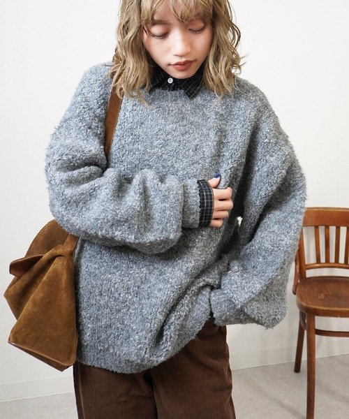 gossara(ゴサラ)の「ブークレーチュニックPO(ニット/セーター・レディース・グレー/ブラック/アイボリー・FREE)」の9枚目の写真