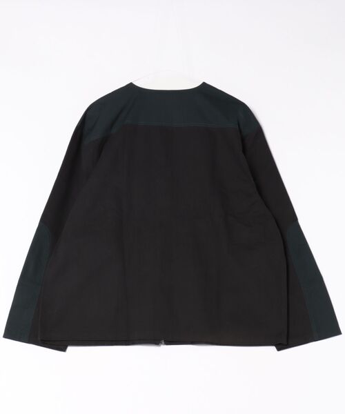 many men many mind(メニーメンメニーマインド)の「【SR】【it】【many men many mind】配色切替ノーカラーブルゾン(ノーカラージャケット・メンズ・ブラック/カーキ・MEDIUM/LARGE)」の4枚目の写真