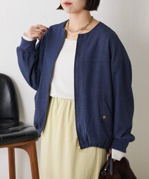 Jena espace merveilleux | 【スッキリ見え】裾ドロストブルゾン(ノーカラージャケット)
