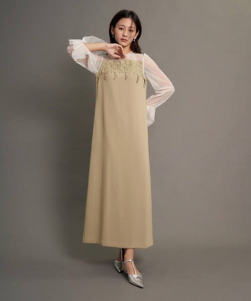 My shawty(マイシャウティー)の「frill sleeve box dress(ドレス・レディース・イエロー/キャメル・FREE)」の2枚目の写真