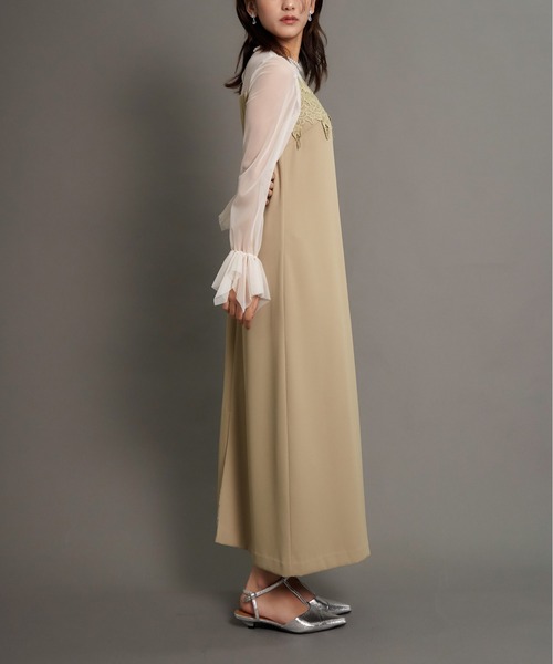 My shawty(マイシャウティー)の「frill sleeve box dress(ドレス・レディース・イエロー/キャメル・FREE)」の8枚目の写真