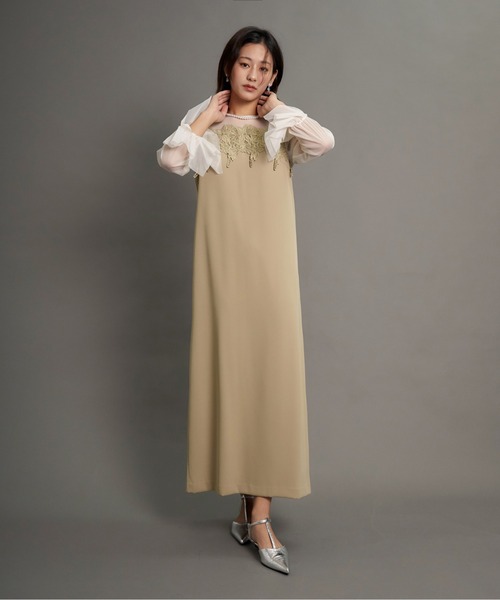 My shawty(マイシャウティー)の「frill sleeve box dress(ドレス・レディース・イエロー/キャメル・FREE)」の3枚目の写真