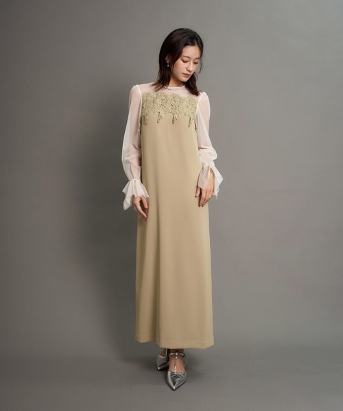 My shawty(マイシャウティー)の「frill sleeve box dress(ドレス・レディース・イエロー/キャメル・FREE)」の6枚目の写真