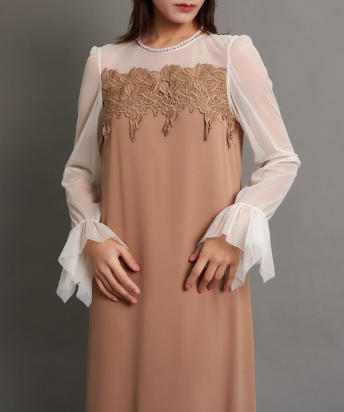 My shawty(マイシャウティー)の「frill sleeve box dress(ドレス・レディース・イエロー/キャメル・FREE)」の12枚目の写真