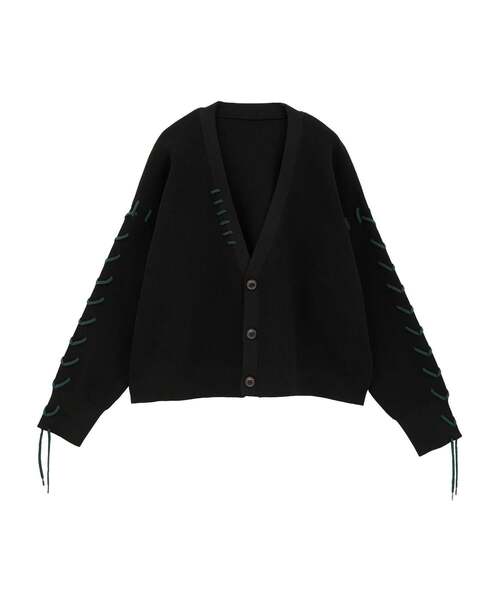 CONVERSE TOKYO（コンバーストウキョウ）の「BLANKET STITCH KNIT SHORT CARDIGAN（カーディガン/ボレロ・レディース・ピンク/ブルー/ブラック・FREE）」の2枚目の写真