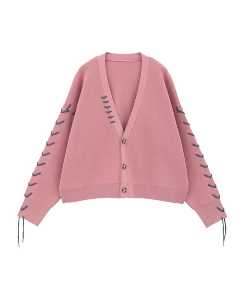 CONVERSE TOKYO（コンバーストウキョウ）の「BLANKET STITCH KNIT SHORT CARDIGAN（カーディガン/ボレロ・レディース・ピンク/ブルー/ブラック・FREE）」の10枚目の写真