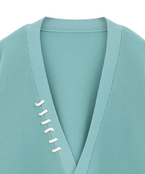 CONVERSE TOKYO（コンバーストウキョウ）の「BLANKET STITCH KNIT SHORT CARDIGAN（カーディガン/ボレロ・レディース・ピンク/ブルー/ブラック・FREE）」の12枚目の写真