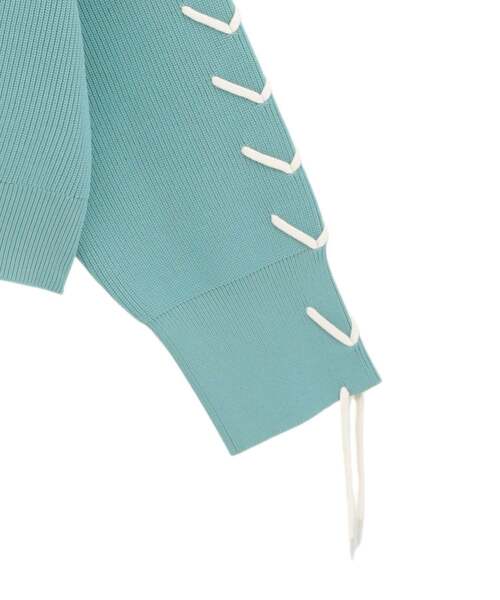 CONVERSE TOKYO（コンバーストウキョウ）の「BLANKET STITCH KNIT SHORT CARDIGAN（カーディガン/ボレロ・レディース・ピンク/ブルー/ブラック・FREE）」の16枚目の写真