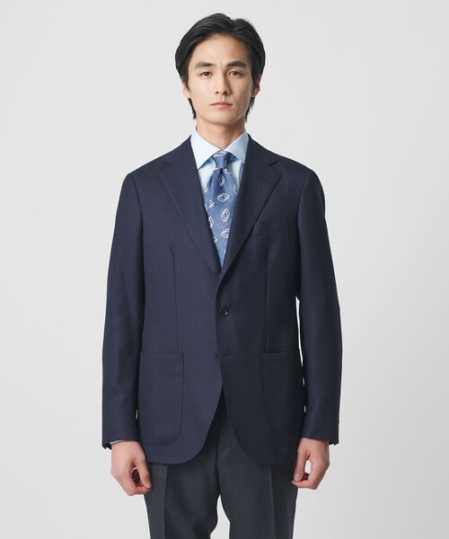 タスマニアウール メッシュ 3ボタン シングル ジャケット S-MODEL ヨコ