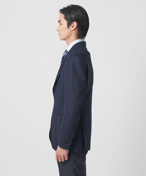 タスマニアウール メッシュ 3ボタン シングル ジャケット S-MODEL ヨコ
