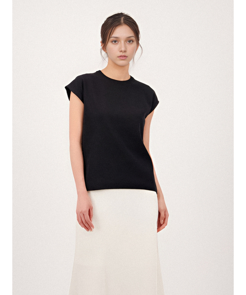 ACUD(アクド)の「Half Sleeve Cotton Knit _Black(ニット/セーター・レディース・ブラック・FREE)」の2枚目の写真